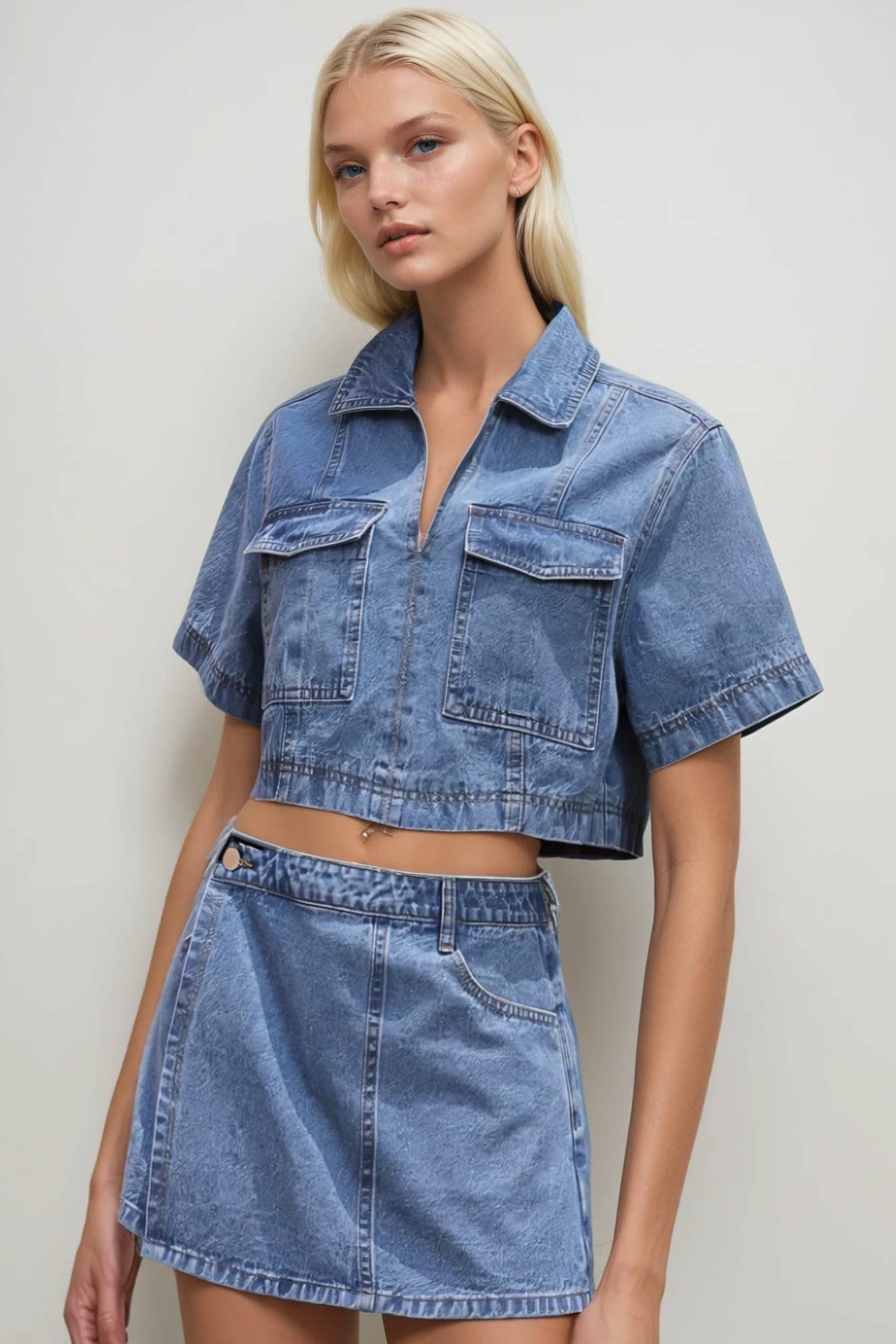 Denim Cropped Top