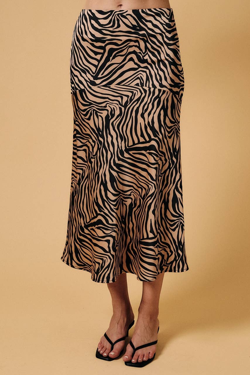 BIAS CUT ASYMMETRICAL MIDI SKIRT
