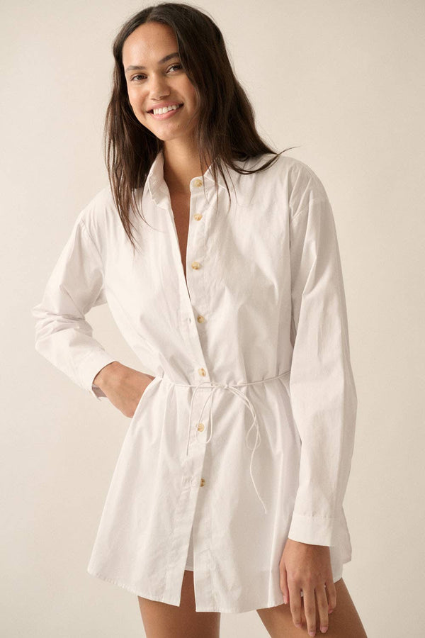 Solid Collar-Neck Layered Yoke-Back Romper