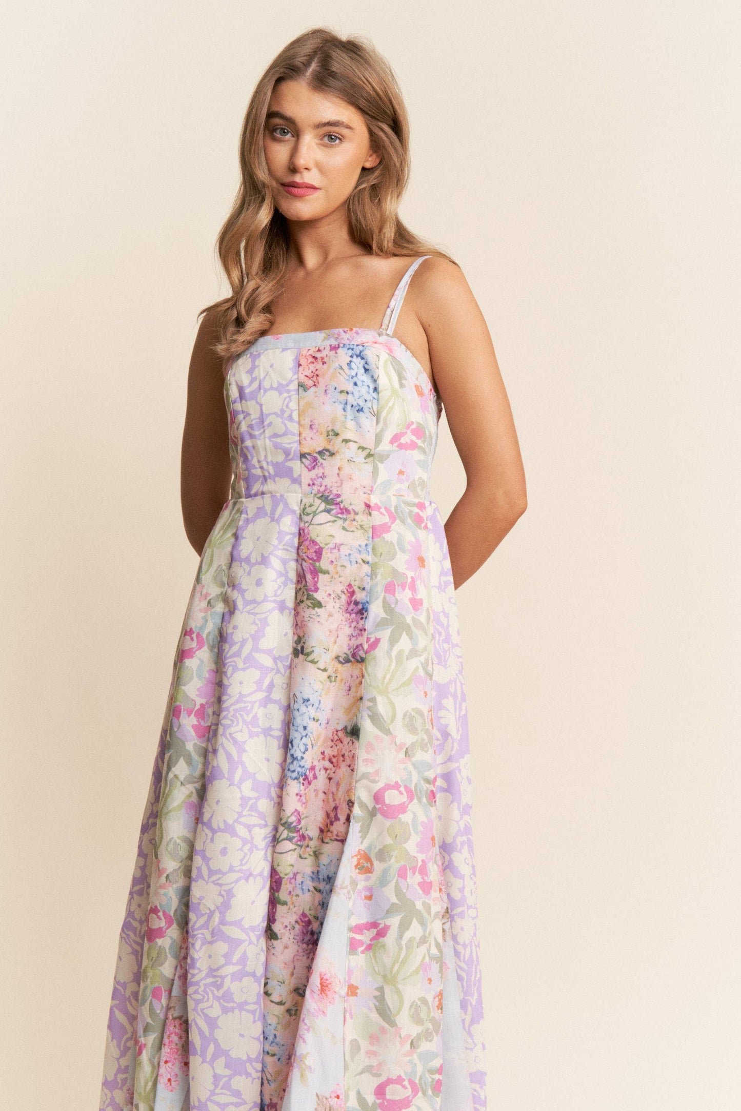 Enchanted Garden Patchwork Midi Dress