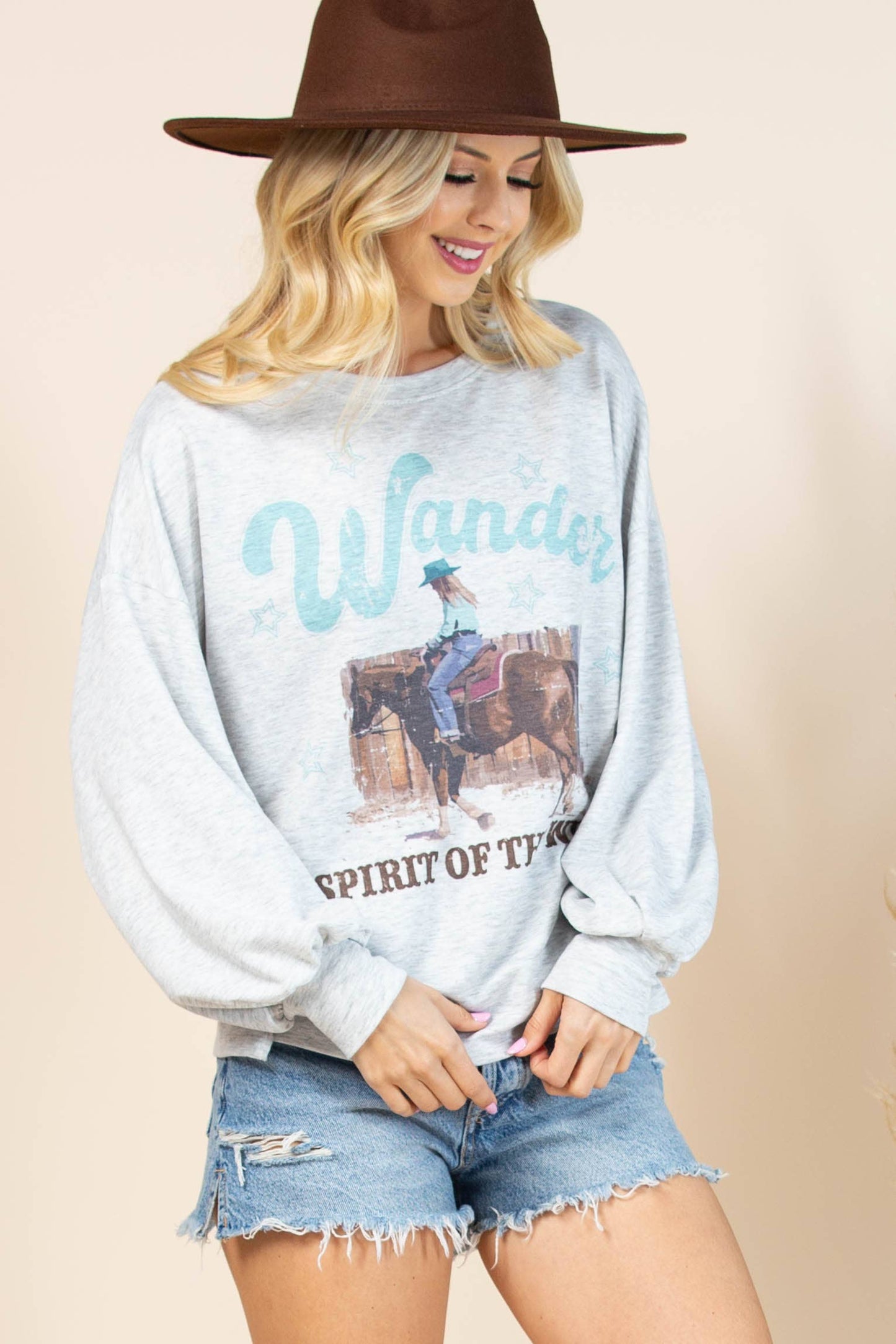 Spirit of the west graphic sweatshirt