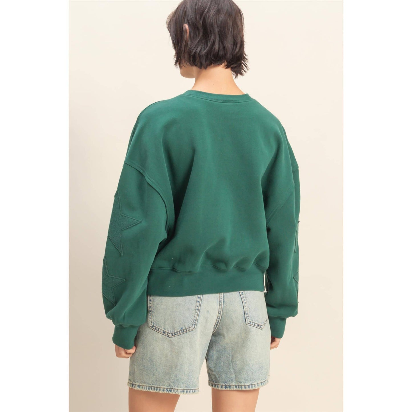 star patch crewneck sweatshirt