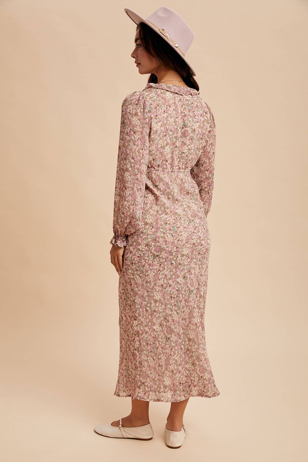 ruffled floral maxi dress