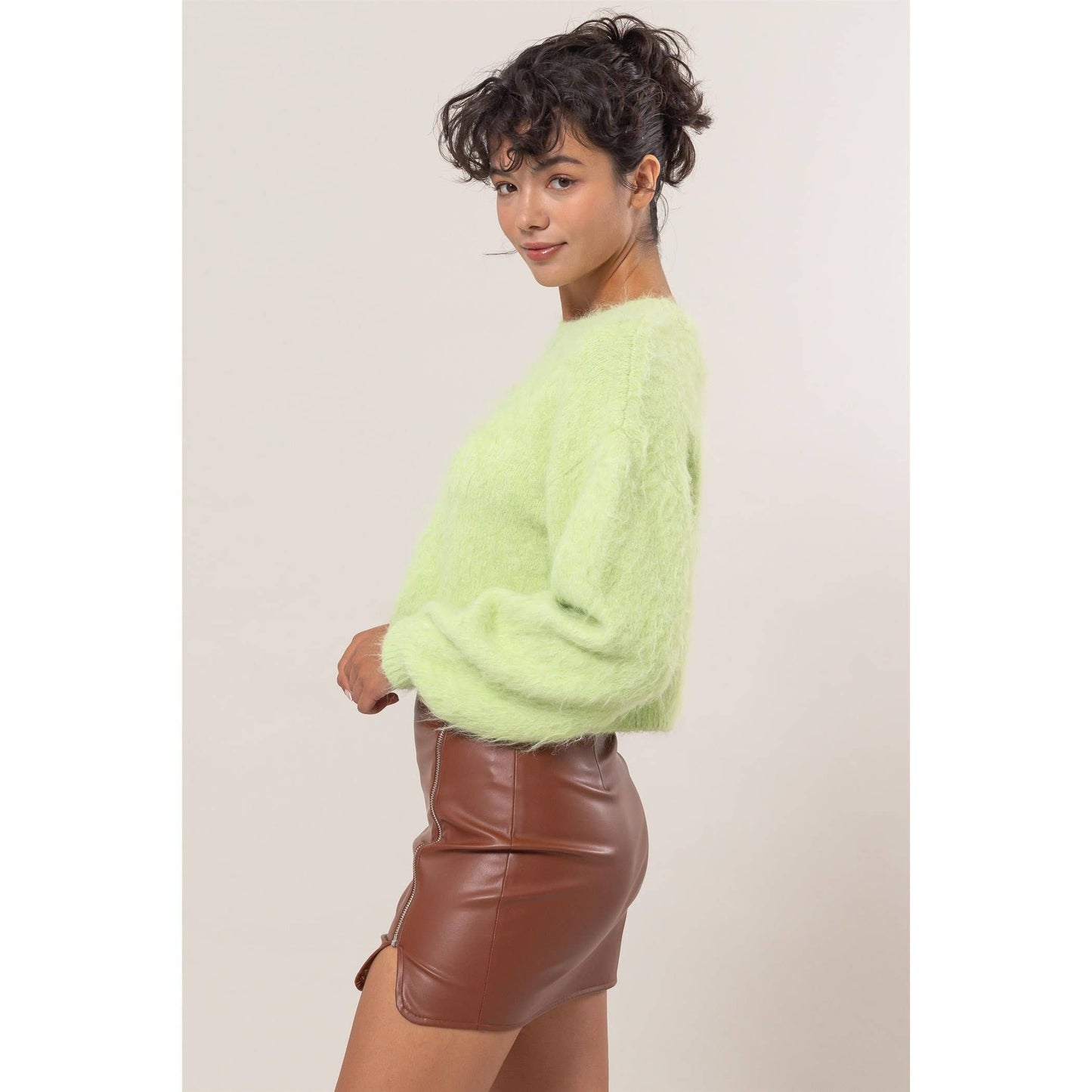 wool blend cropped sweater