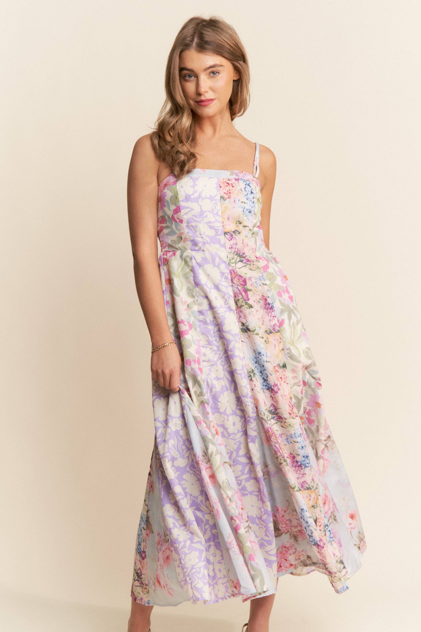 Enchanted Garden Patchwork Midi Dress