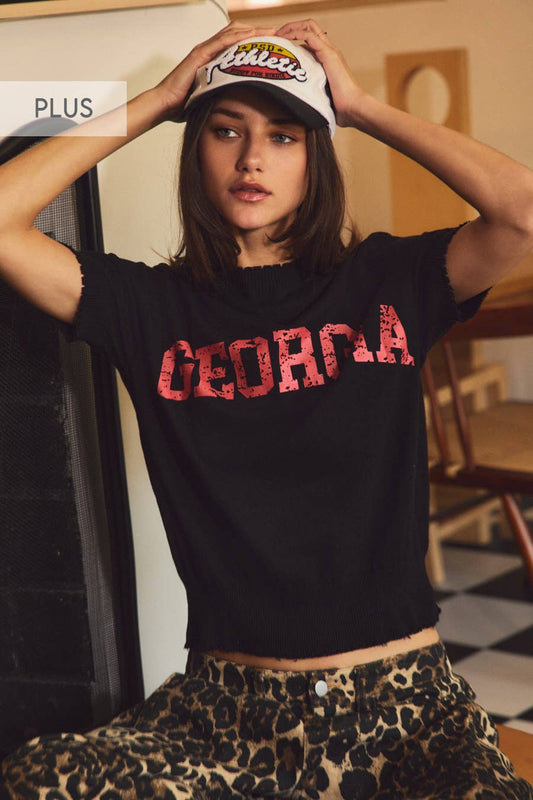Georgia | Plus Game Day Sweater Knit Top