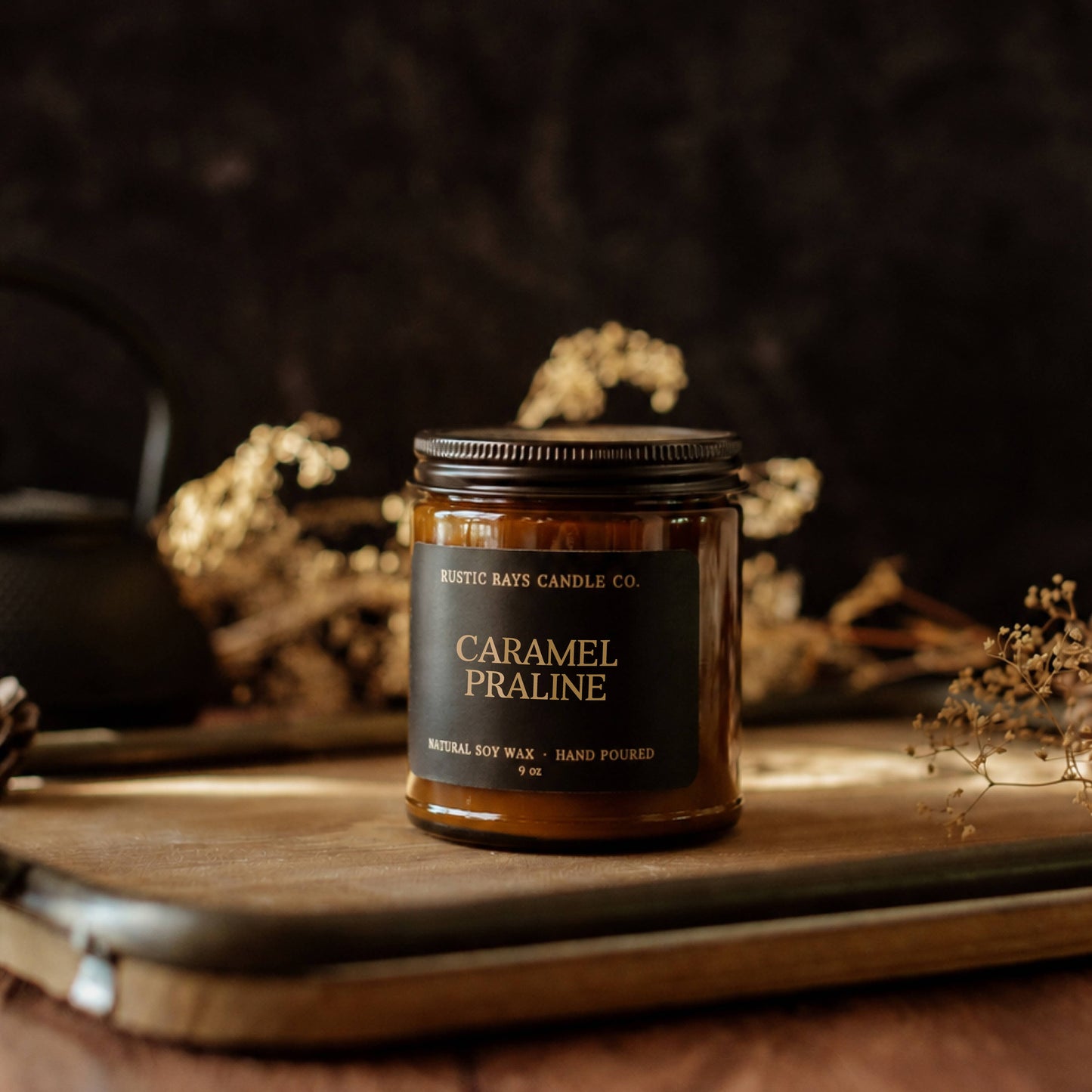 Caramel Praline 9 oz Soy Candle - Fall Home Decor & Gifts