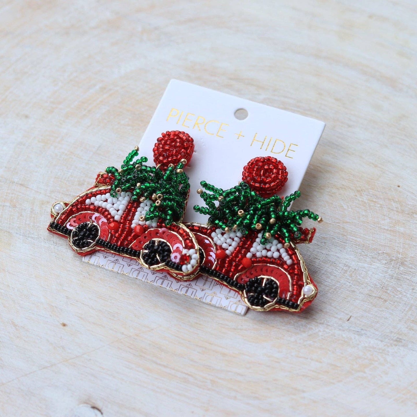 Christmas tree car earrings