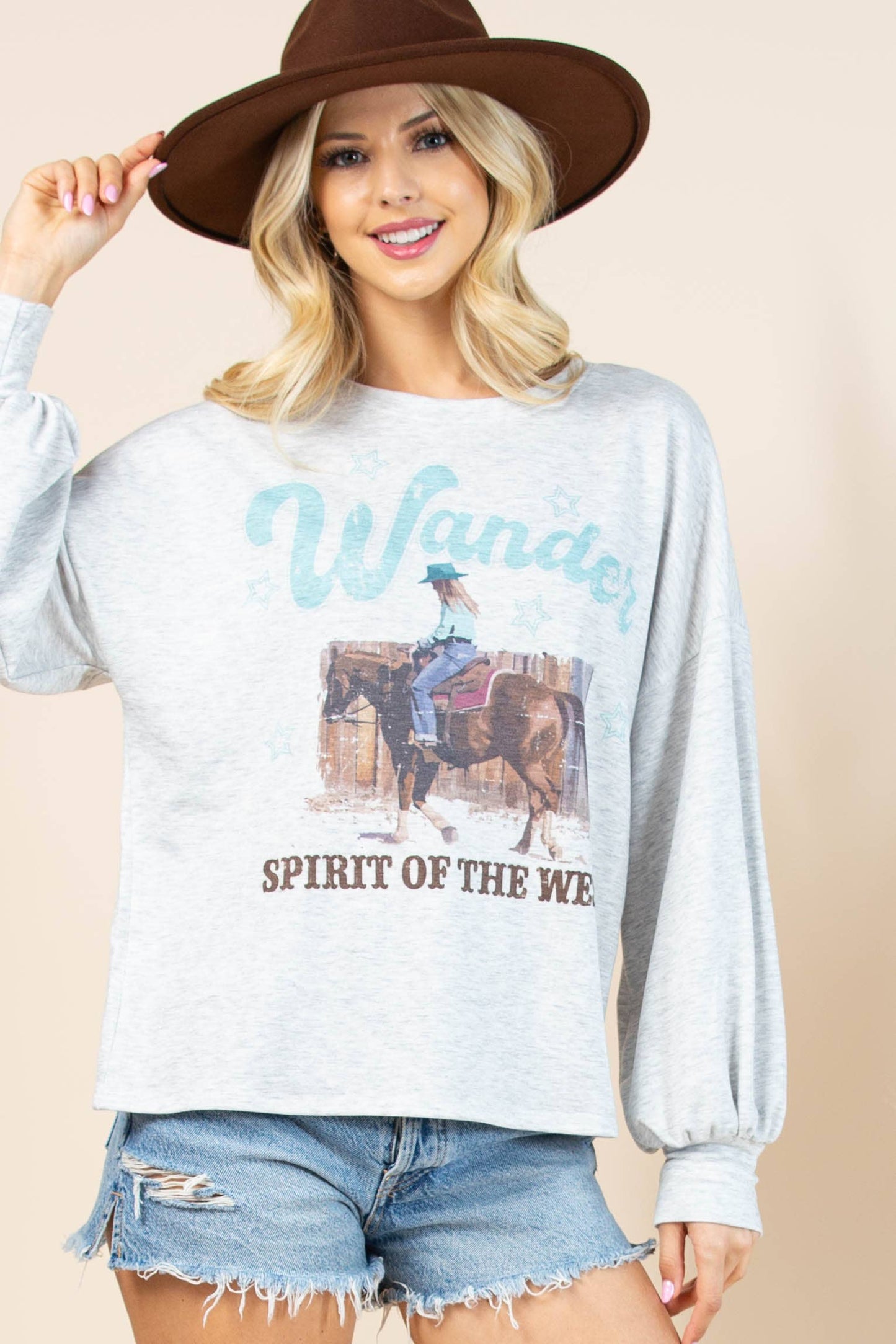 Spirit of the west graphic sweatshirt
