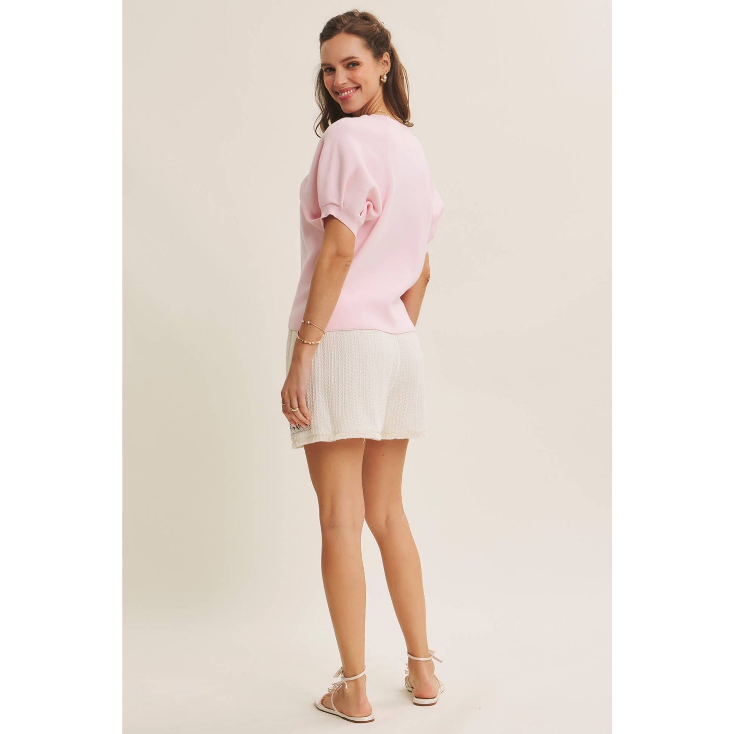 Easy Volume Movement Breathable Cotton Sweater With Puff