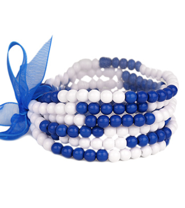 Game Day | Blue & White Bracelet Stack