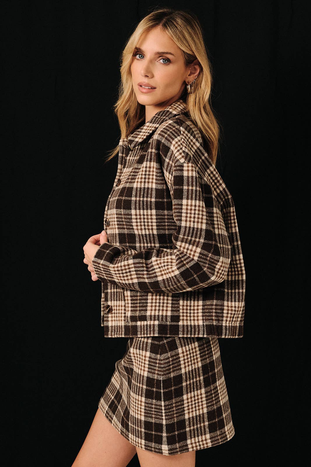 Button Down Plaid Jacket