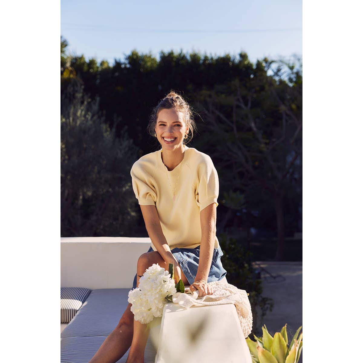 Easy Volume Movement Breathable Cotton Sweater With Puff