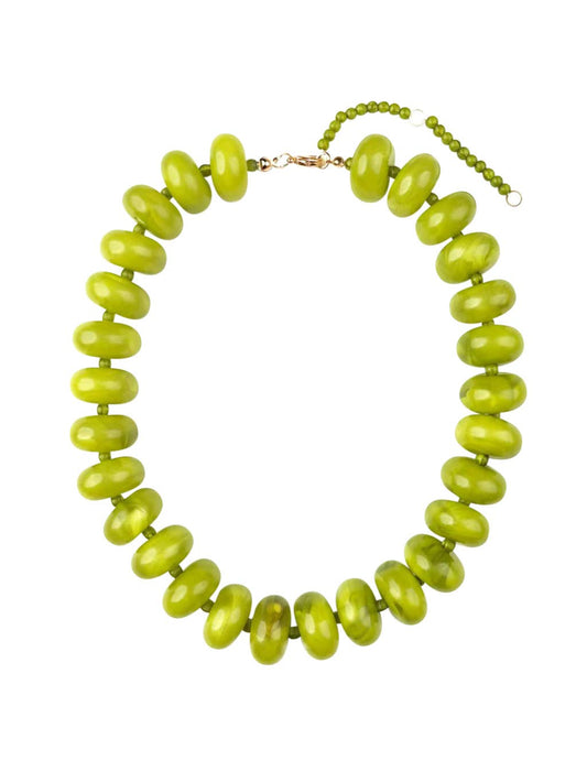 Bailey Chunky Beaded Necklace- Chartreuse