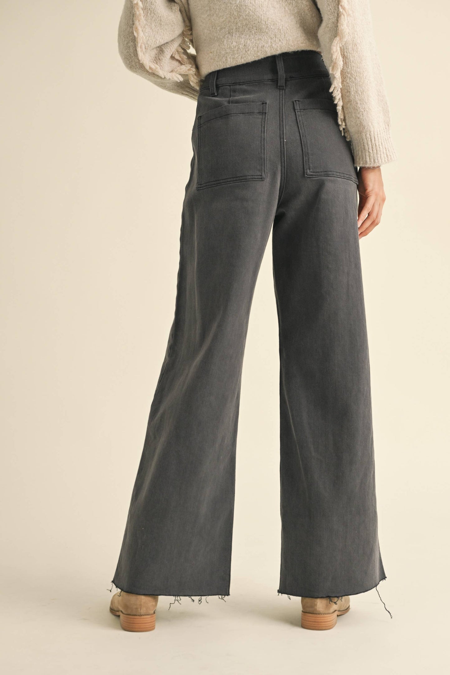 lace-up front detail stretched pants
