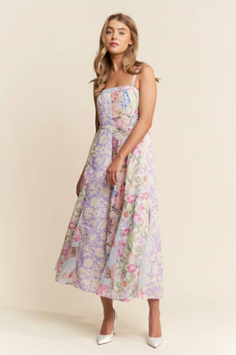 Enchanted Garden Patchwork Midi Dress