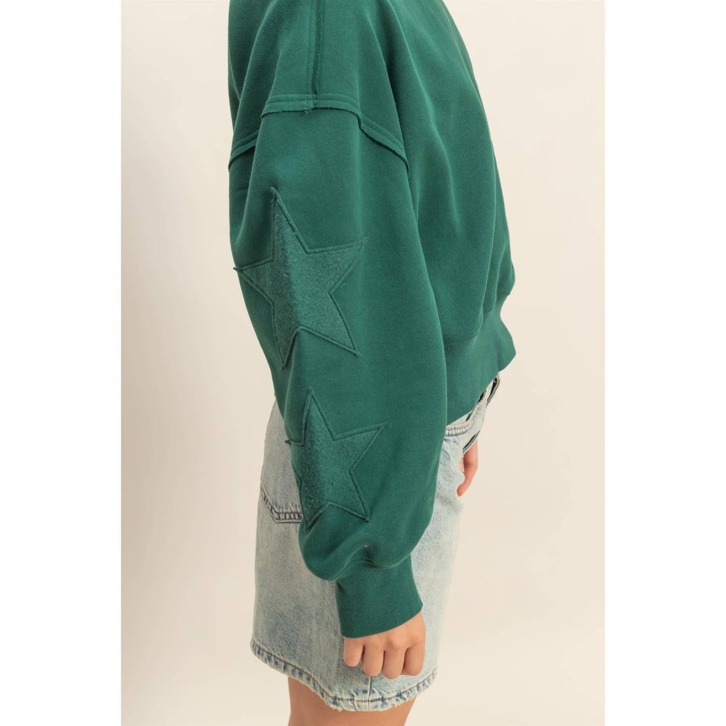 star patch crewneck sweatshirt