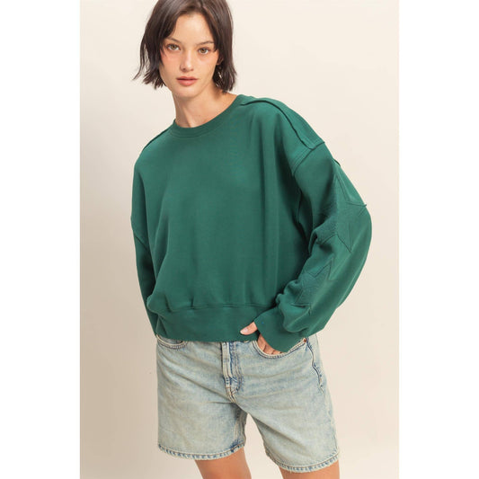 star patch crewneck sweatshirt