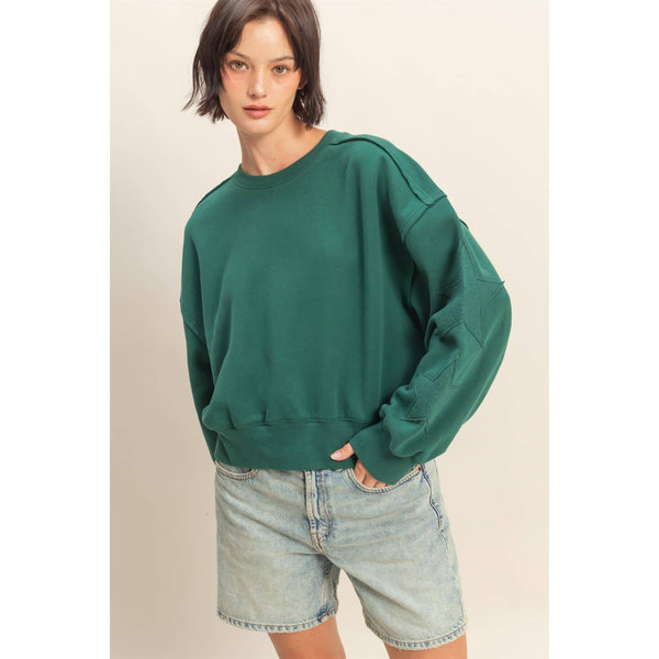 star patch crewneck sweatshirt