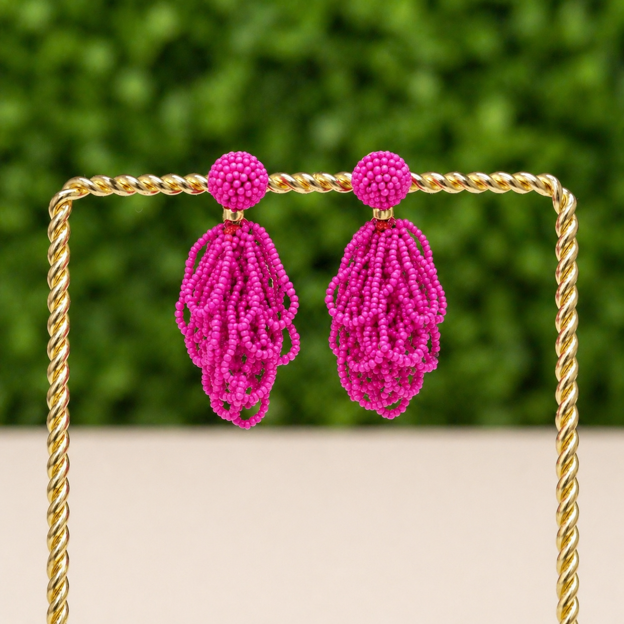 Fuchsia Palm Beach Loop Earrings