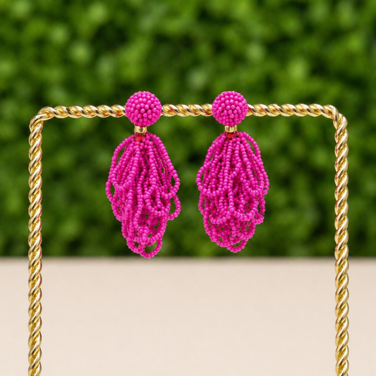 Fuchsia Palm Beach Loop Earrings