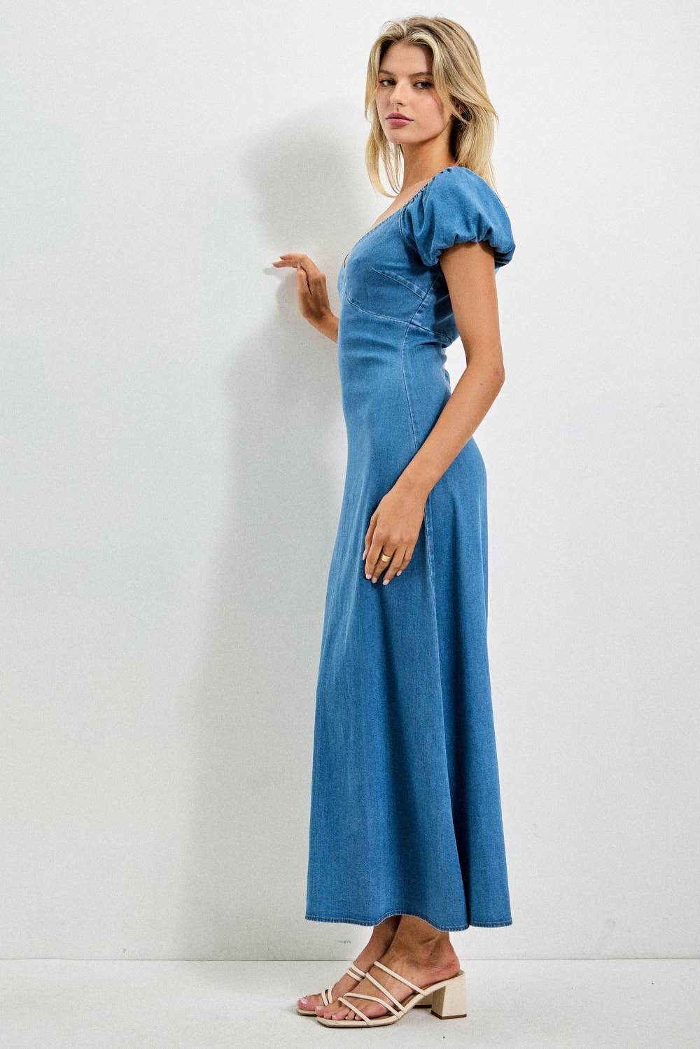 Bubble Sleeve MIDI Dress