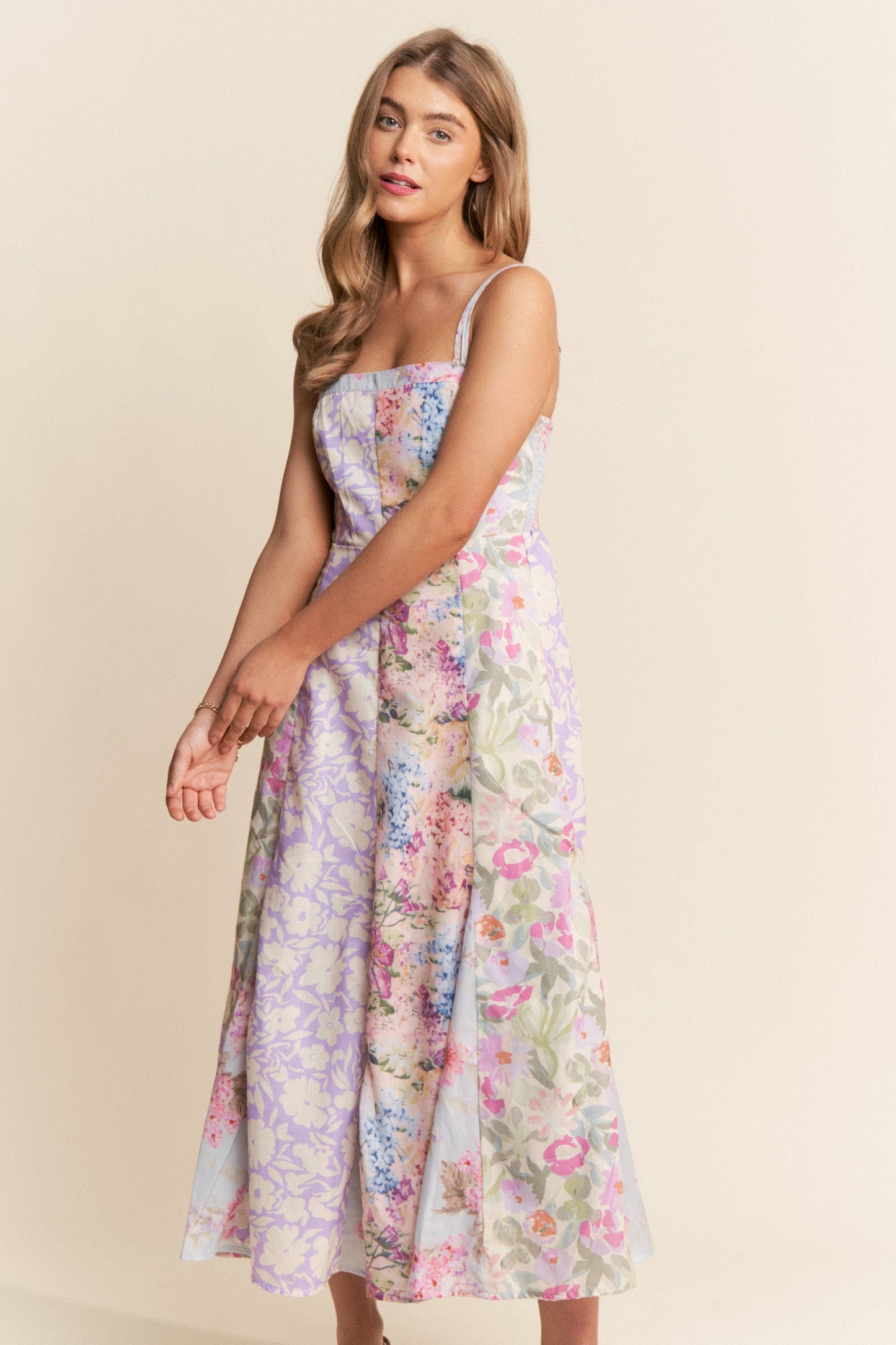 Enchanted Garden Patchwork Midi Dress