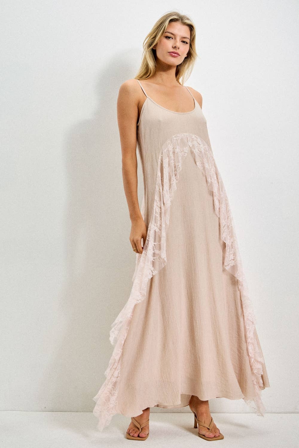 Lace Spaghetti Strap Maxi Dress