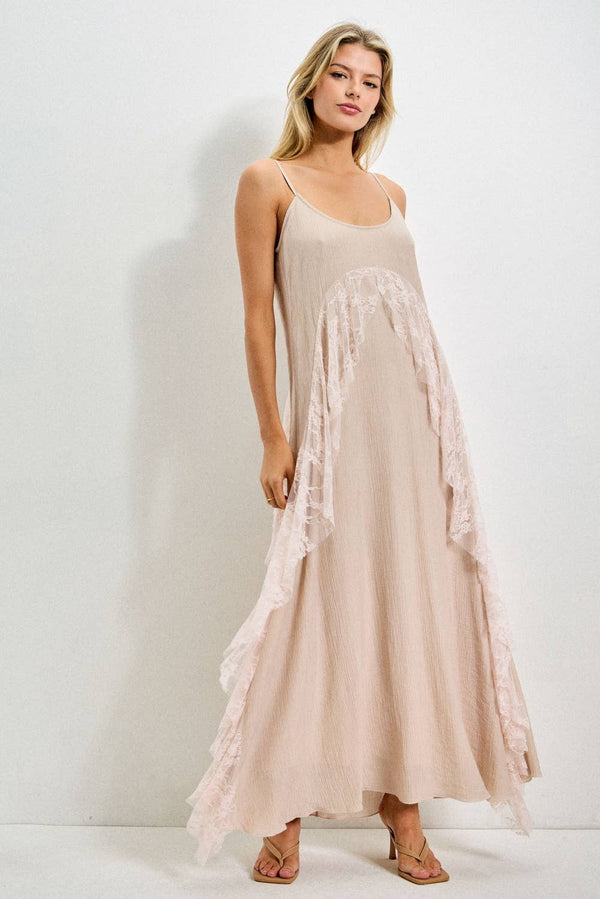 Lace Spaghetti Strap Maxi Dress