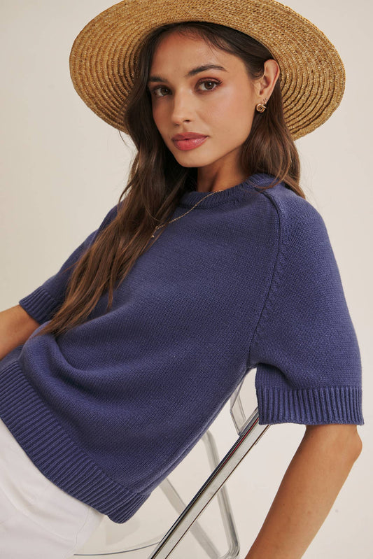 Year-round Essential Soft Sweater Top With Raglan Sleeves
