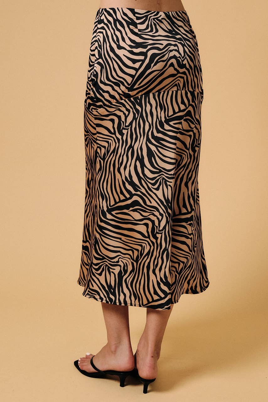 BIAS CUT ASYMMETRICAL MIDI SKIRT