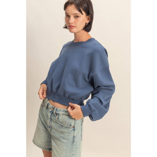 every day long sleeve cropped sweatshirt