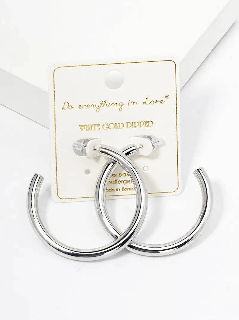 14K Gold Dipped 50mm Hollow Brass Bold Open Hoop Earrings