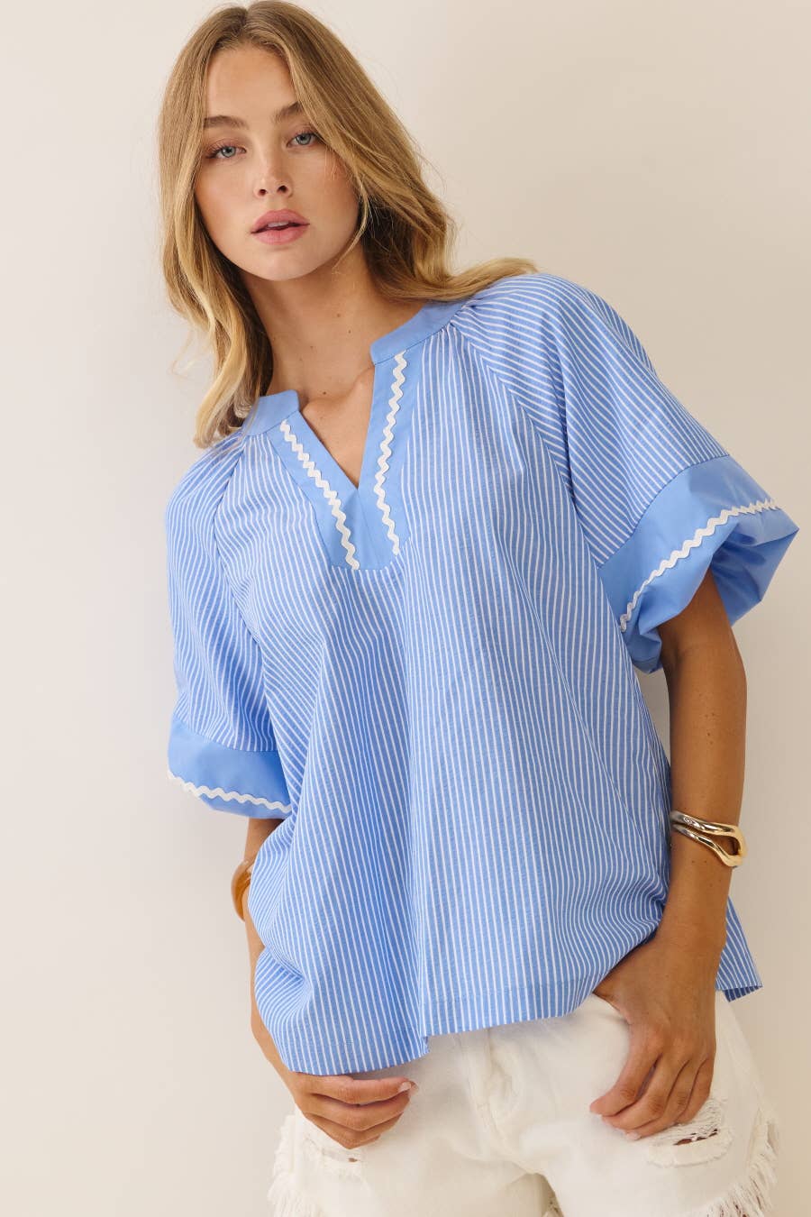 Striped Woven Blouse