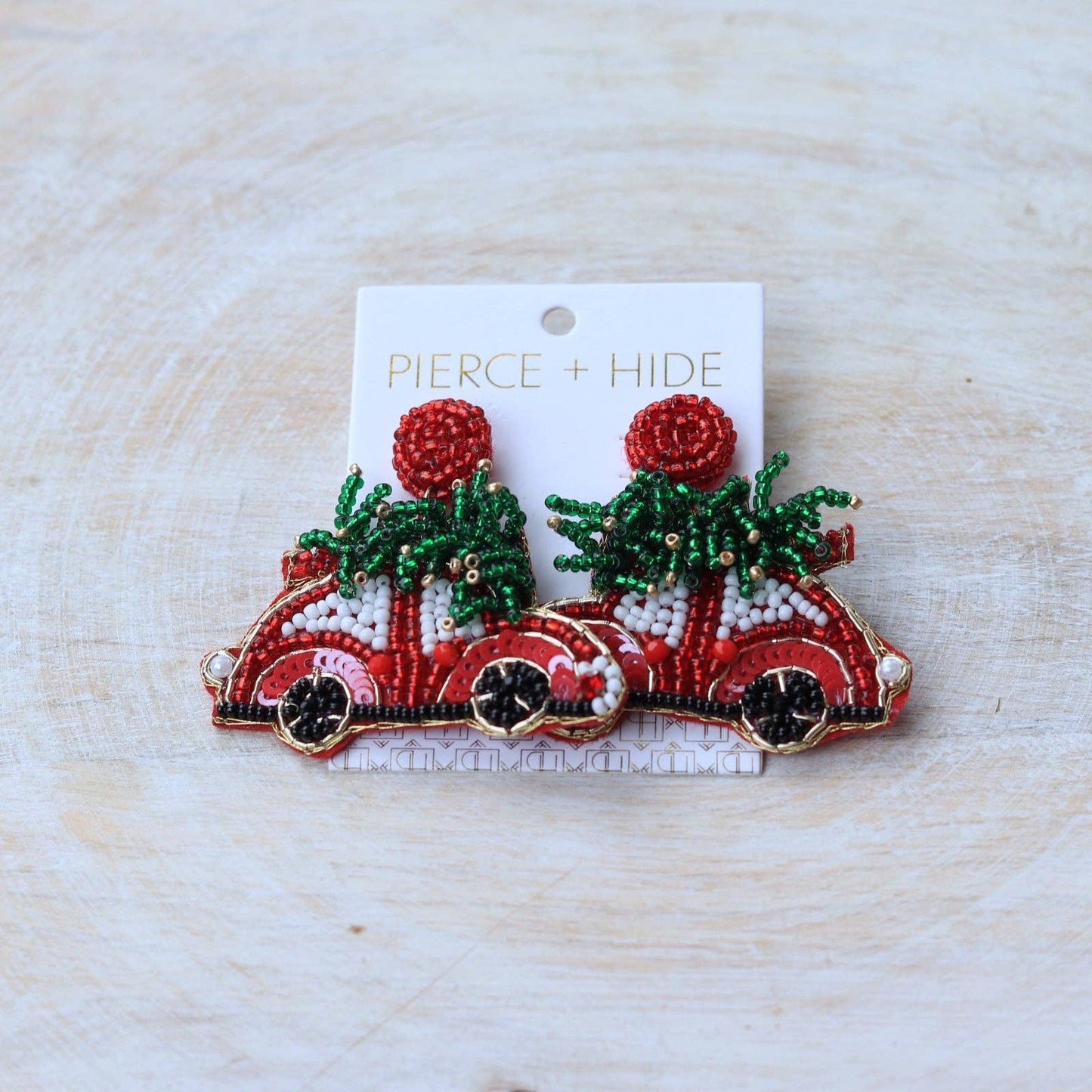 Christmas tree car earrings