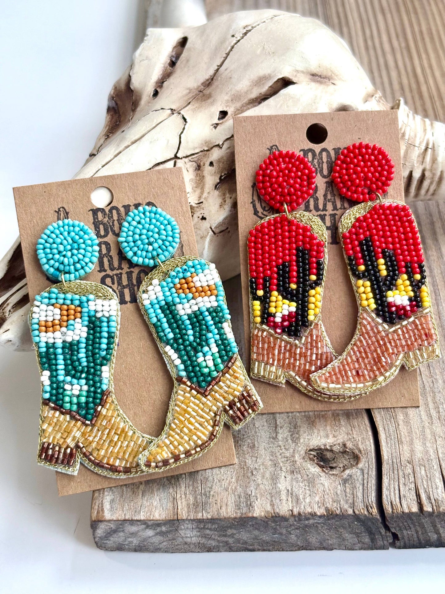 Western boot earrings