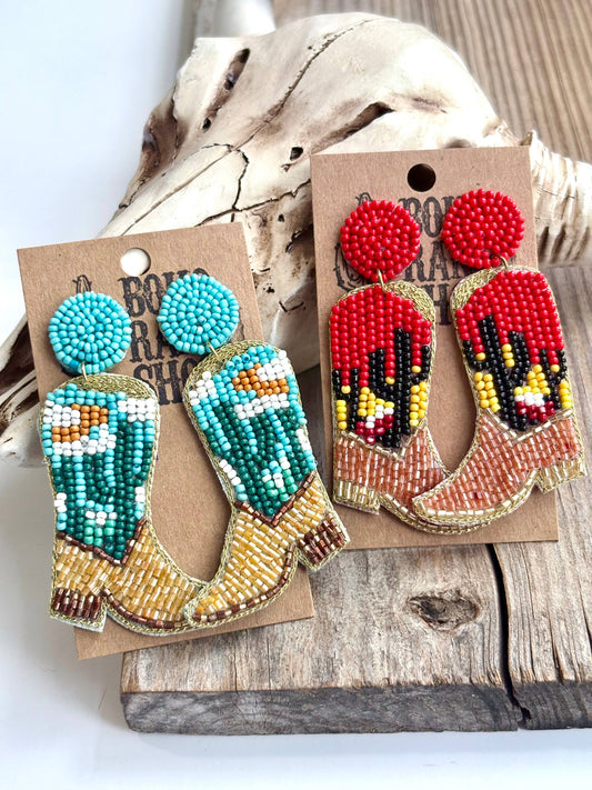 Western boot earrings