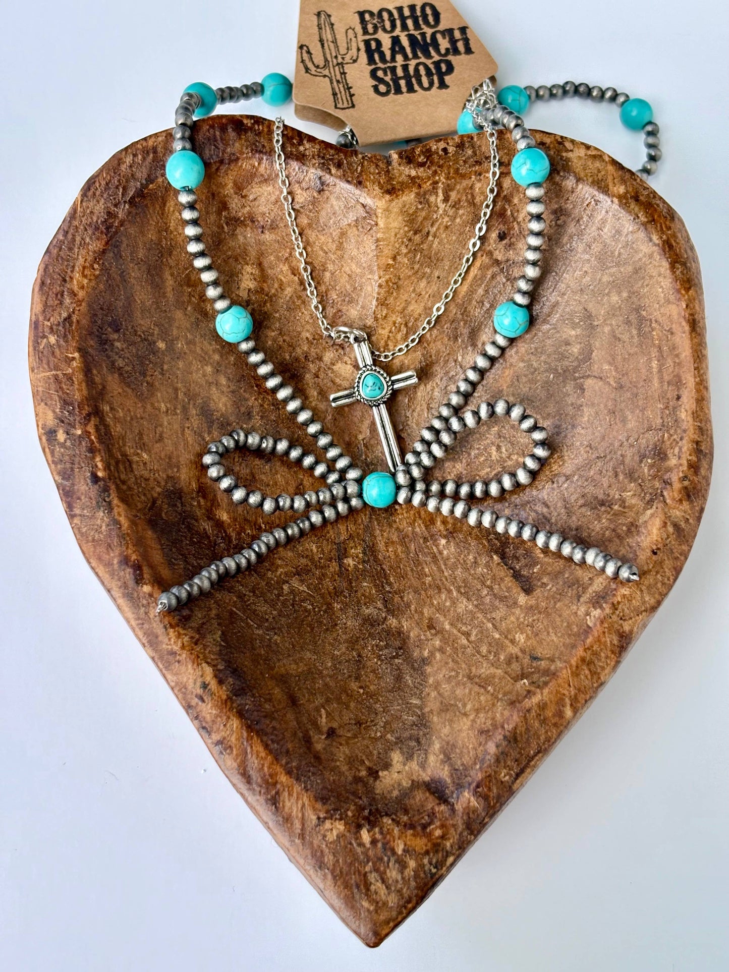 2 Layer Western Style Coquette Bow & Pendant Necklace